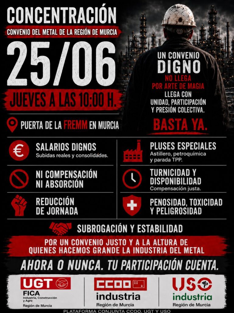 Concentración Convenio del Metal Murcia